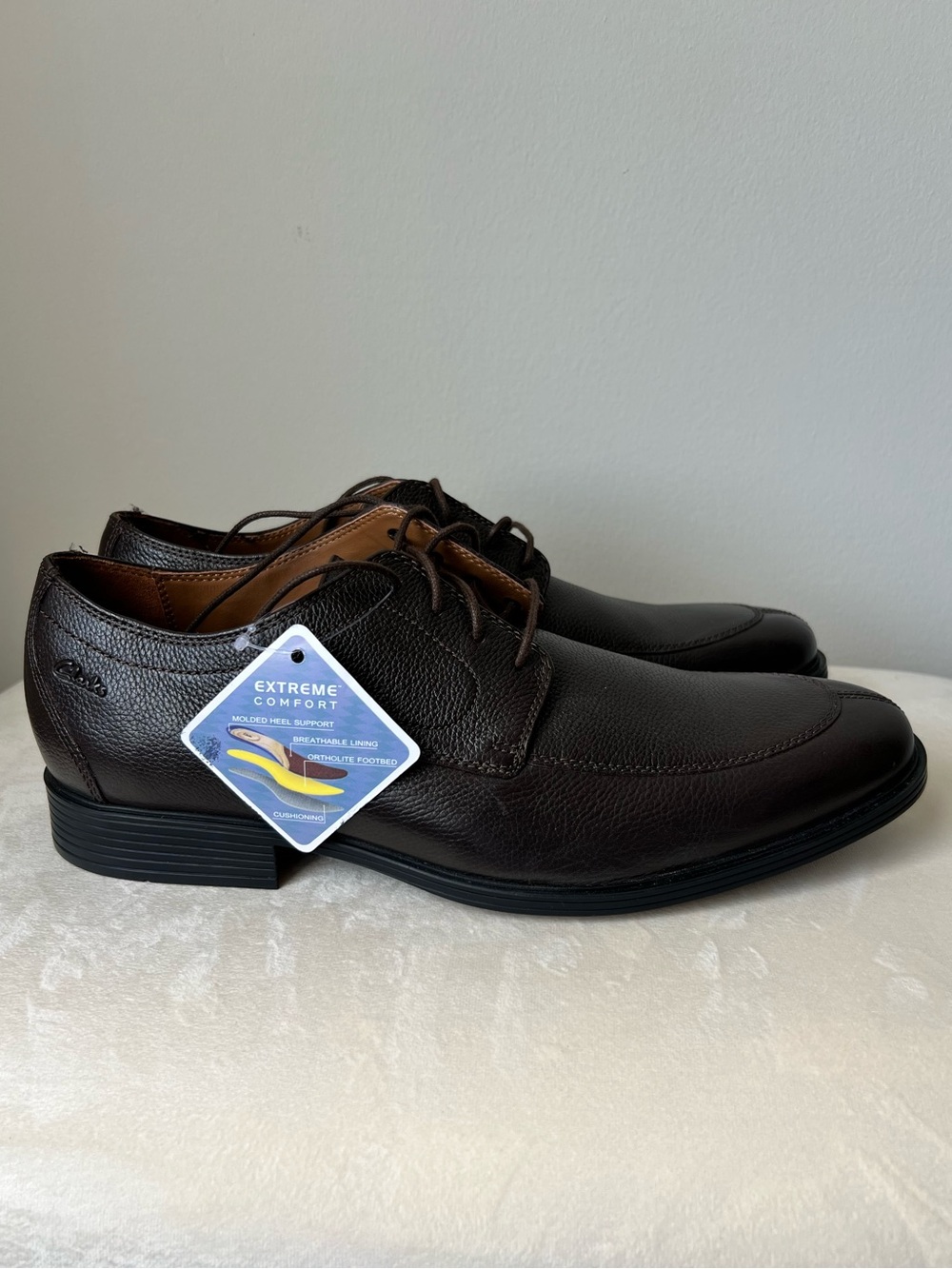 Clarks Men's Dark Brown Leather Derby Shoes Size 13 NEW!!